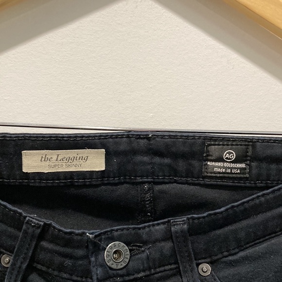 Ag Adriano Goldschmied The Leggings Super Skinny Black Jeans Size 26R - Picture 14 of 14